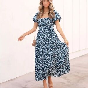 VICI Floral Blue Maxi Dress